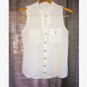White Sheer Button up Dress Top